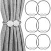 2 Pack Magnetic Curtain Tiebacks, Decorative Curtain Holdbacks for Window Décor Pearl Magnetic Curtain Buckle Room Accessories