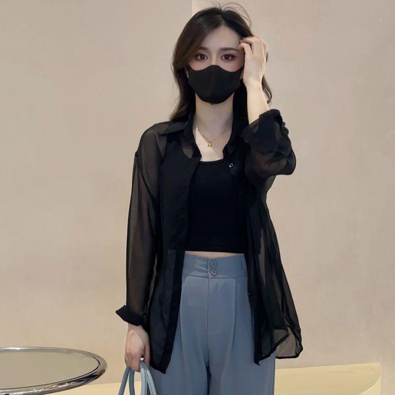 2024 Summer Japanese-Style Chiffon Blouse: Fashionable, Breathable, Sun-Protective, Loose-Fit Women's Top