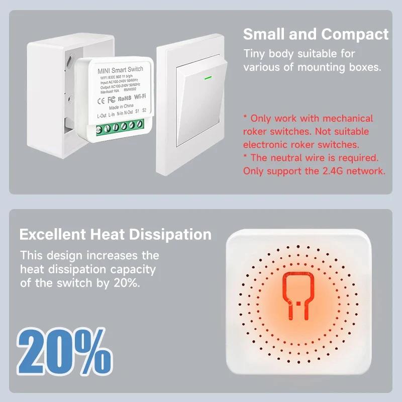 WiFi Smart Switch 16A/20A Relaismodul mit Timer APP und Sprachsteuerung für Alexa Google Home Yandex Alice Smart Home Automation