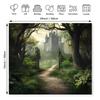 1 Piece Gothic Medieval Castle and Misty Forest Backdrop, Ideal for Room Decoration and Theme Parties