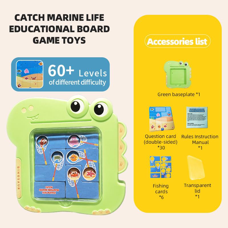 

Детская головоломка «Рыбалка» на карточке Монтессори в форме динозавра Детская головоломка «Прохождение уровней» Игрушка для развития логического мышления