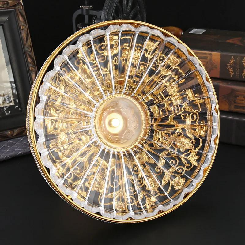 Järn Metall Kristallglas Fruktskål Hem Vardagsrum Te Bord Hem Förvaringsbricka Dekoration