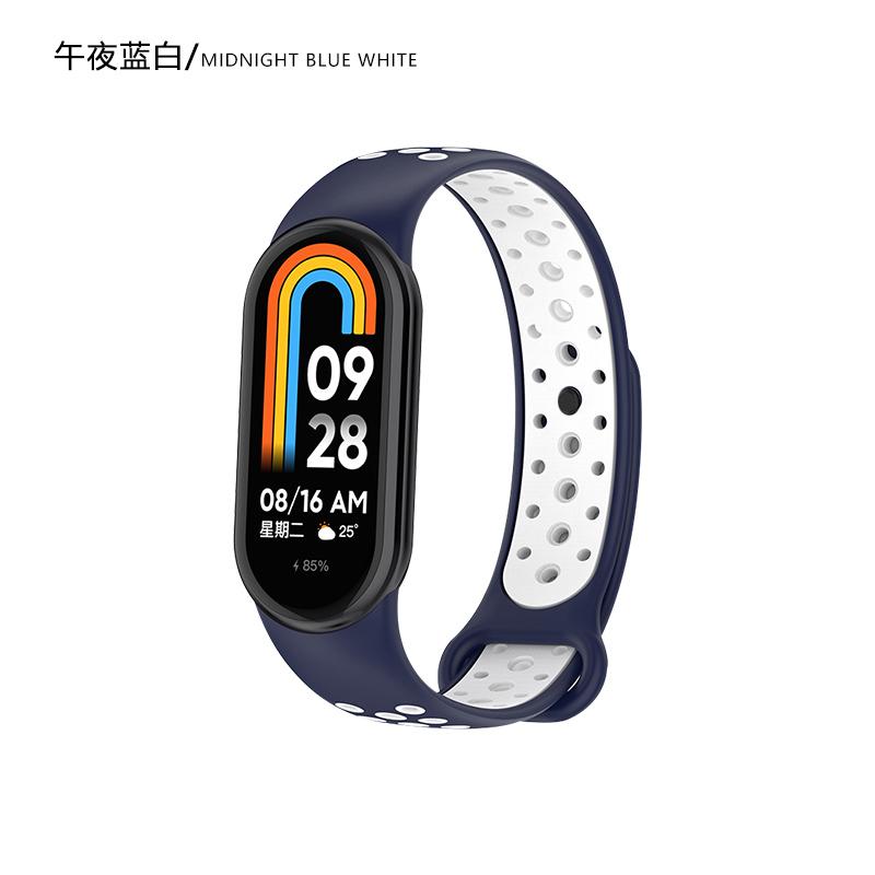 Two-tone Silicone Strap for Xiaomi Mi Band 10/9/8 Smart Watch Replaceable Correa for Mi Band 8/9/10 Sports Bracelet Accessories