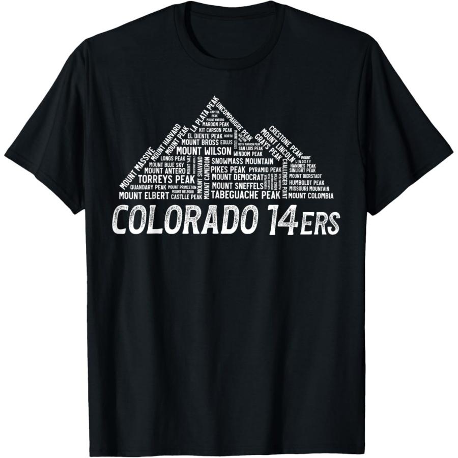 

Colorado 14ers - Fourteeners - Rocky Mountain State Hiker T-Shirt(1) XXXXXL чорний