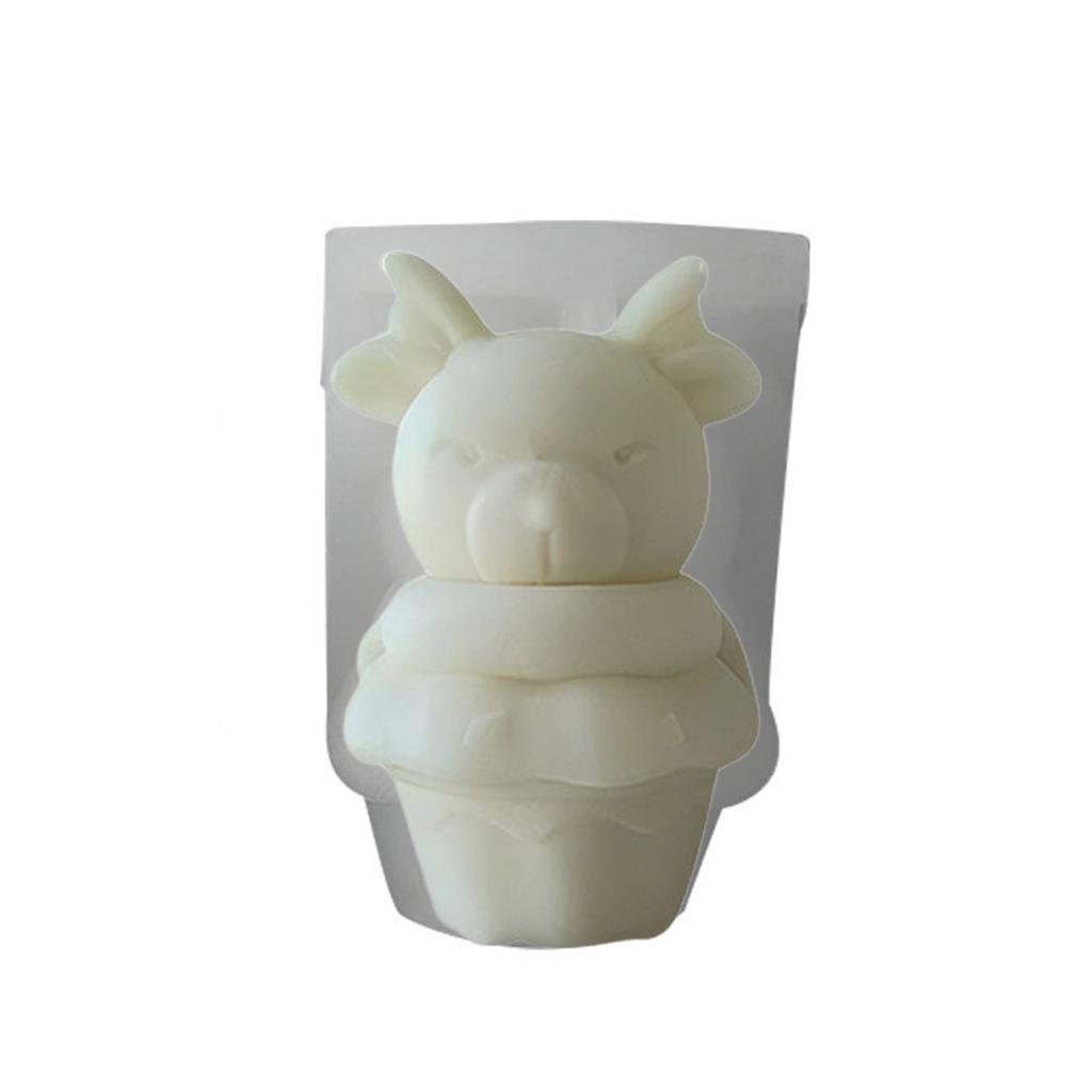 Cute Bear Silicone Mold for Soaps Candle Making for Birthdays Anniversaries Cartoon Bear Scented Candles Mold Christmas