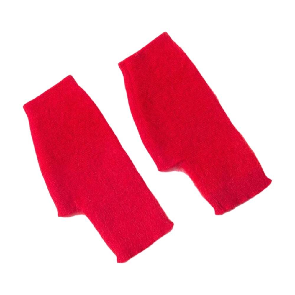 Wool Knitted Gloves Velvet Plush Mittens Lovely Half Finger Gloves Students