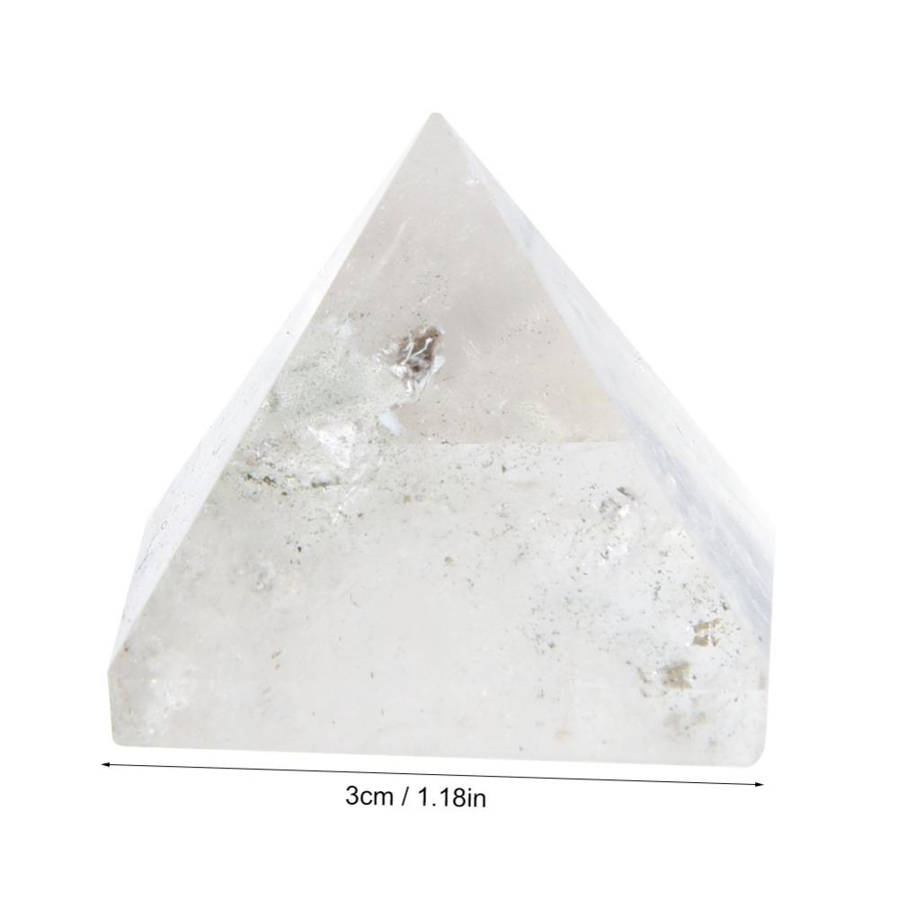 3x3cm Crystal Pyramid White Energy Pyramid Positive Quartz Pyramid Decor Home Ornament