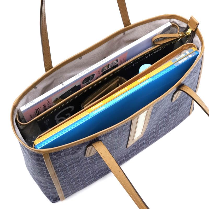 LANVIN COLLECTION Feria Tote Bag 61-6313 Women's Navy/Camel