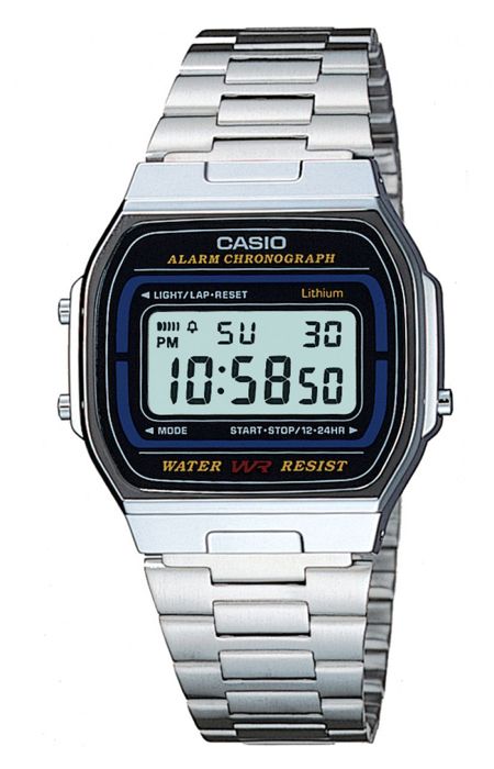 Klokke Casio Vintage Ikonisk Unisex Sølv og Svart
