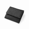 HIRAMEKI. Genuine Leather Bifold Wallet for Men and Women, Morris Classic, William Morris Art, Box-Shaped Coin Purse (Black)