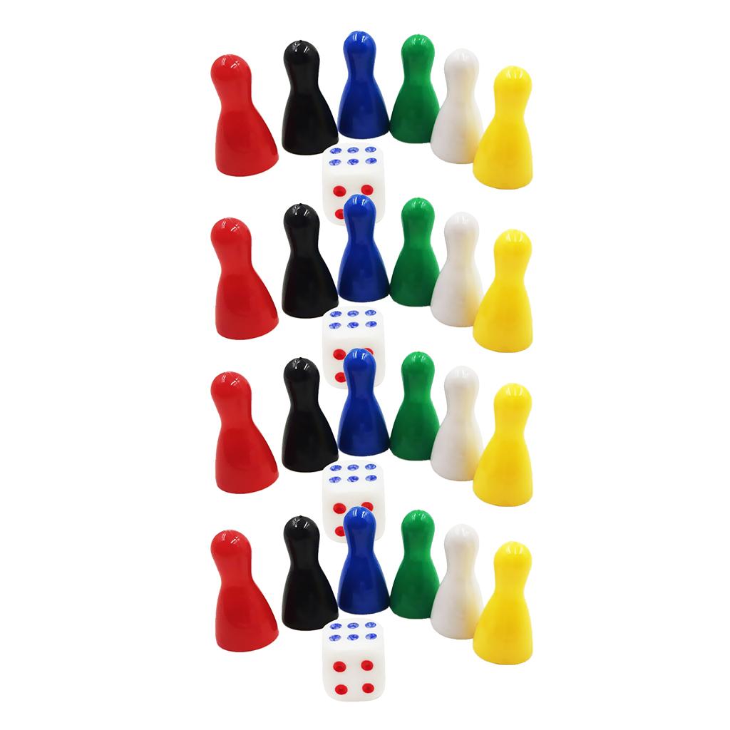 Board Game Chessman Dice Plastic Puzzle Game Pieces Card Game Accessories for Kids Strategy Play