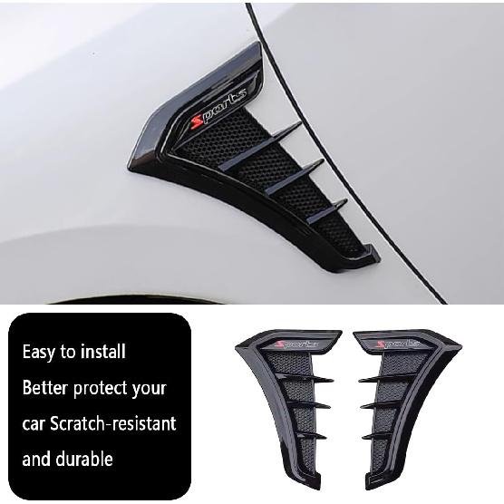 Car Accessories Fit for Nissan New Rogue 2021 2022 2023 Side Door Air Flow Fender Vent Outlet Cover Trim Decor Sticker (Glossy Black) 2PCS ABS