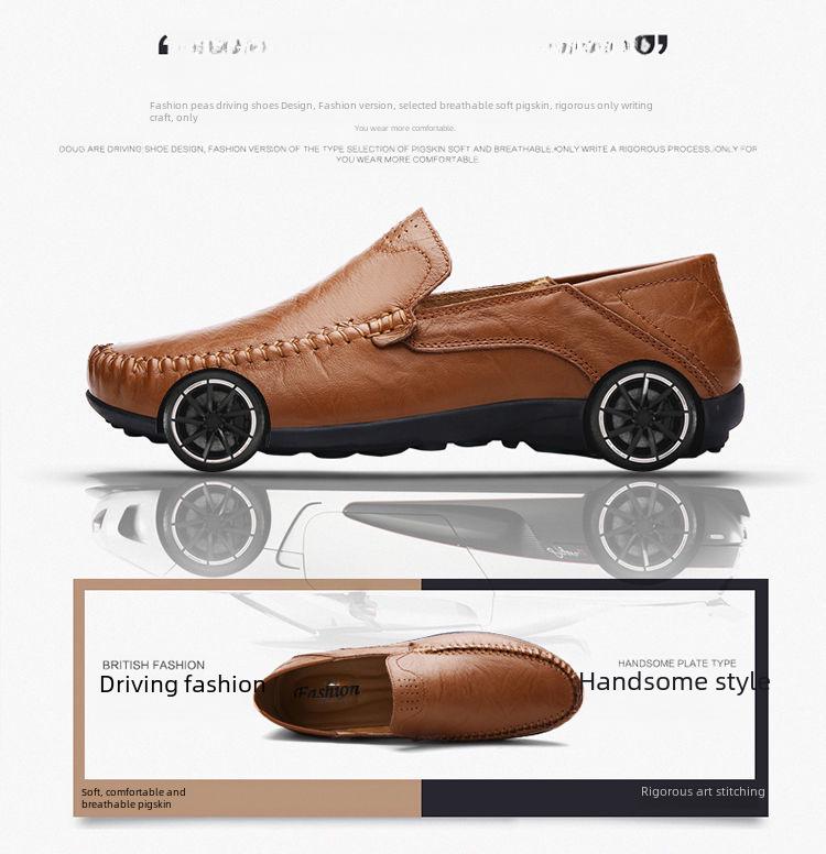 2024 Spring New British Breathable PU Men's Business Casual Shoes, Korean Style Trendy Youth Shoes with Toe and Lazy Design.