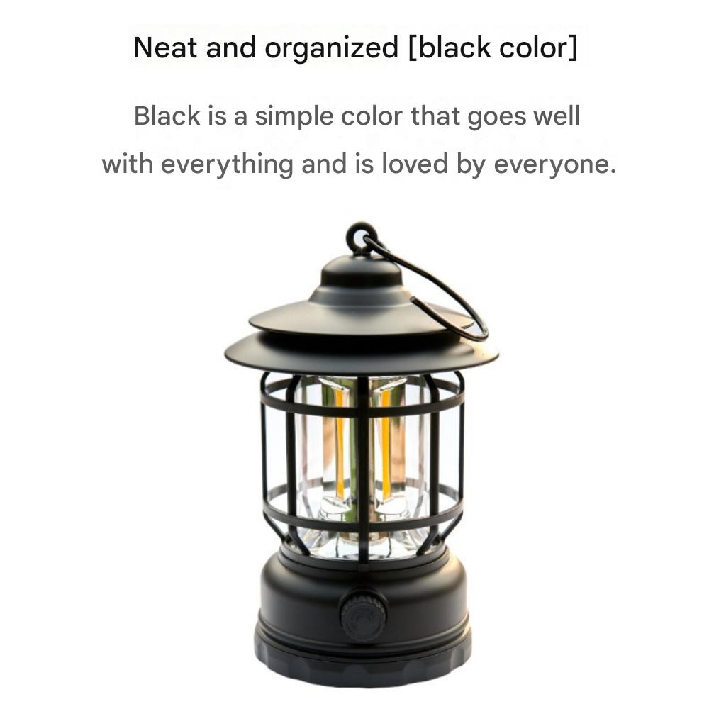 Hanging Rechargeable LED Camping Lantern, (Black)