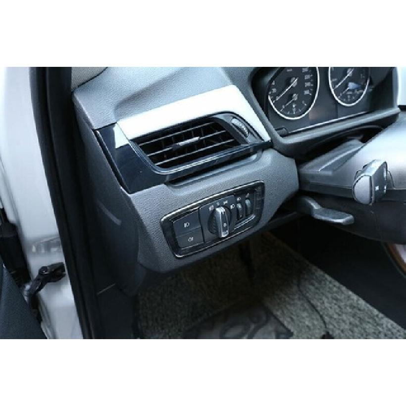 Black Wood Grain 2016-21 For BMW X1 F48 Car Headlight Switch Control Cover Trim