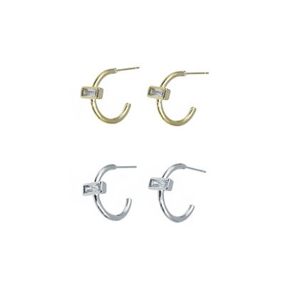 [Celebrity Worn] Edge Hoop Earrings Gold [Worn by IU]