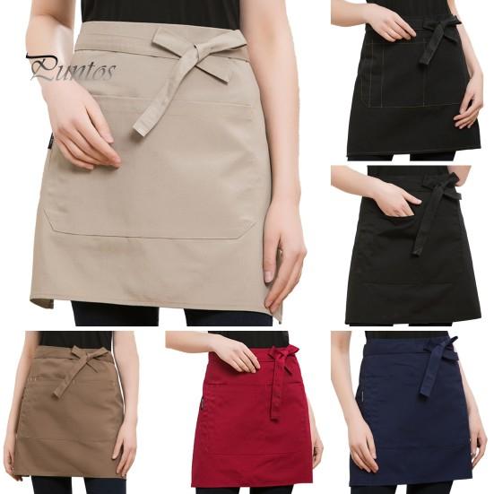 Wasserdichte Unisex-Halbschürze mit Tasche, Kellnerin, Chef-Taillenschürze, resistent, für Restaurant, Café, Schnürung, kurze Schürze