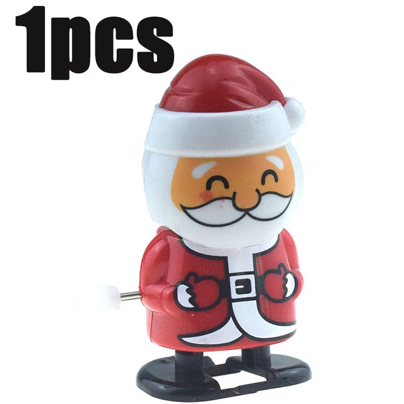 Christmas Mini Wind-up Jumping Toy Festive Wind-Up Figurines Playthings Favors Santa Claus Snowman Home Decor Party Gift
