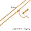 1/2/3mm Box Chain Necklaces for Men Women,Delicate Square Stainless Steel Chains Links Collars,Jewelry Gift 18To24 Inch