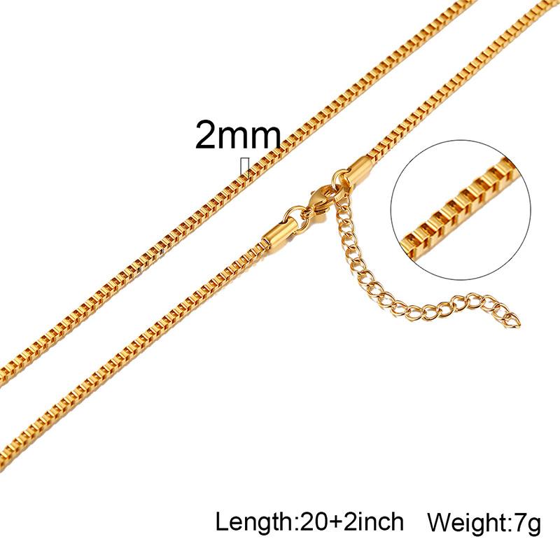 1/2/3mm Box Chain Necklaces for Men Women,Delicate Square Stainless Steel Chains Links Collars,Jewelry Gift 18To24 Inch