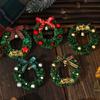 Mini 3D Christmas Magnetic Wreaths Handmade Artificial Simulated Christmas Garland Magnetic Sticker Creative