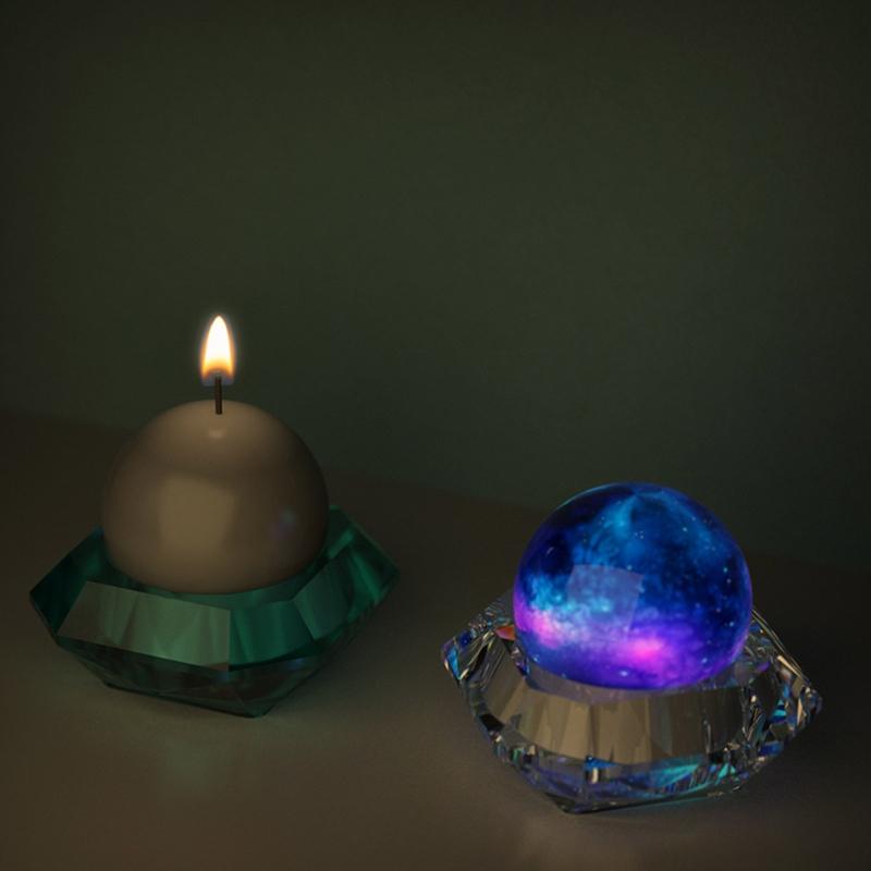 Tealight Candle Holder Resin Molds,Silicone Diamond Candlestick Molds for Epoxy Resin Casting,Wedding Home Decoration