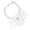 Irregular Natural Stone Heart Pendant Fringe Collarbone Chain Necklace Alloy Lightweight Layering Jewelry For Women