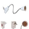 LED Light Lamps Switch Flexible Bulb Adapter Converter E27 Lamp with Socket 10cm Hose