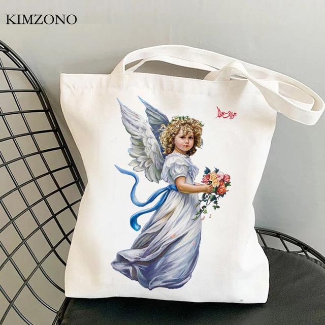 Angel Shopping Bag Recycle Bag Tote Bolso Bolsa Bag String Bolsas Ecologicas Woven Sacola Grab
