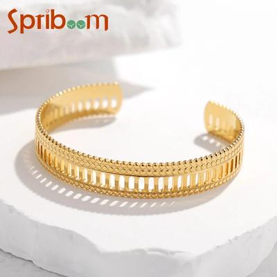 Hollow Stainless Steel Bracelet Creative Geometric Bangle for Women Gold/Silver Color Metal Jewelry Cuff Bracelets Gift
