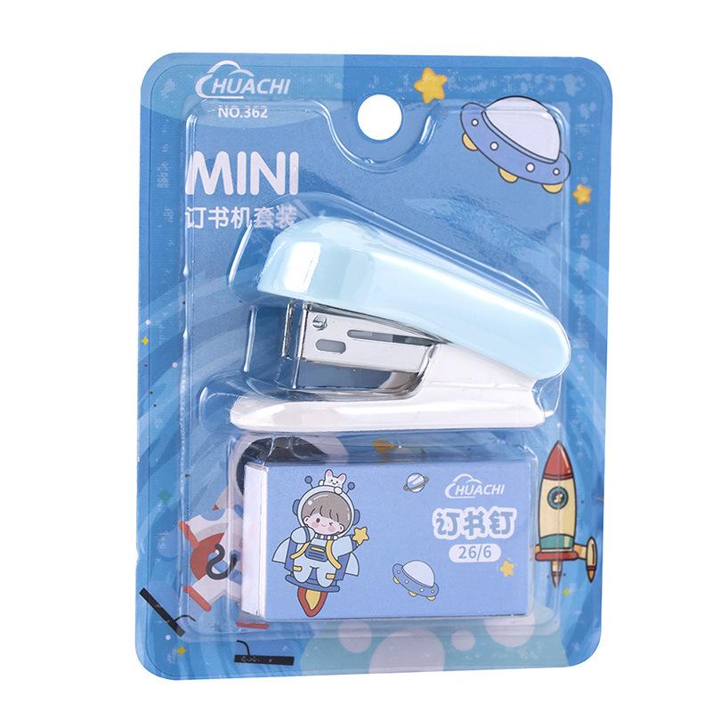 Office School Supplies Mini Small Stapler Student Cartoon Portable Test Paper Binding Machine Multi Functional Kawai Stationery