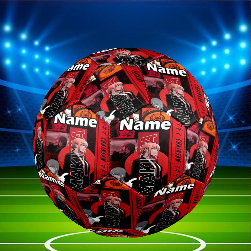 Custom Name Personalized Makima Chainsaw Man Print Size 5 Soccer Ball Training & Match Football, for Team, Kicking, Gift for Football