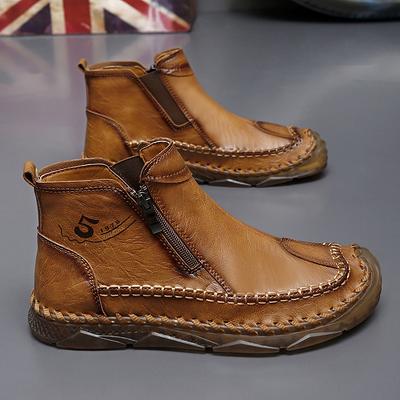 Men's Large-sized Casual Leather Shoes,anti-slip and Wear-resistant Lightweight Boots,men's Comfortable Soft-soled Outdoor Boots