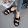 Women's Thick-Soled Genuine Leather Flip-Flops - Soft, Non-Slip Summer Sandals for Casual Beach Outings