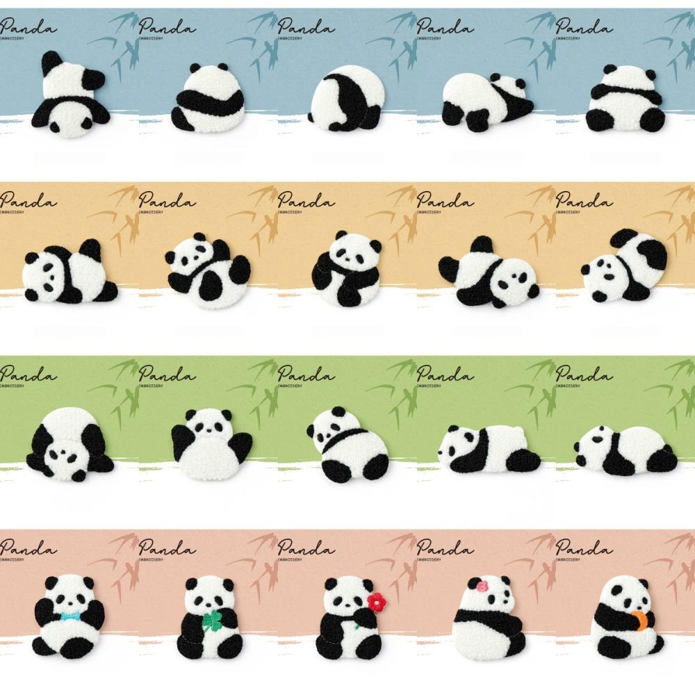 Cartoon Embroidery Panda Pin Exquisite Cloth Badge Creative Panda Brooch  Clothing Accessory