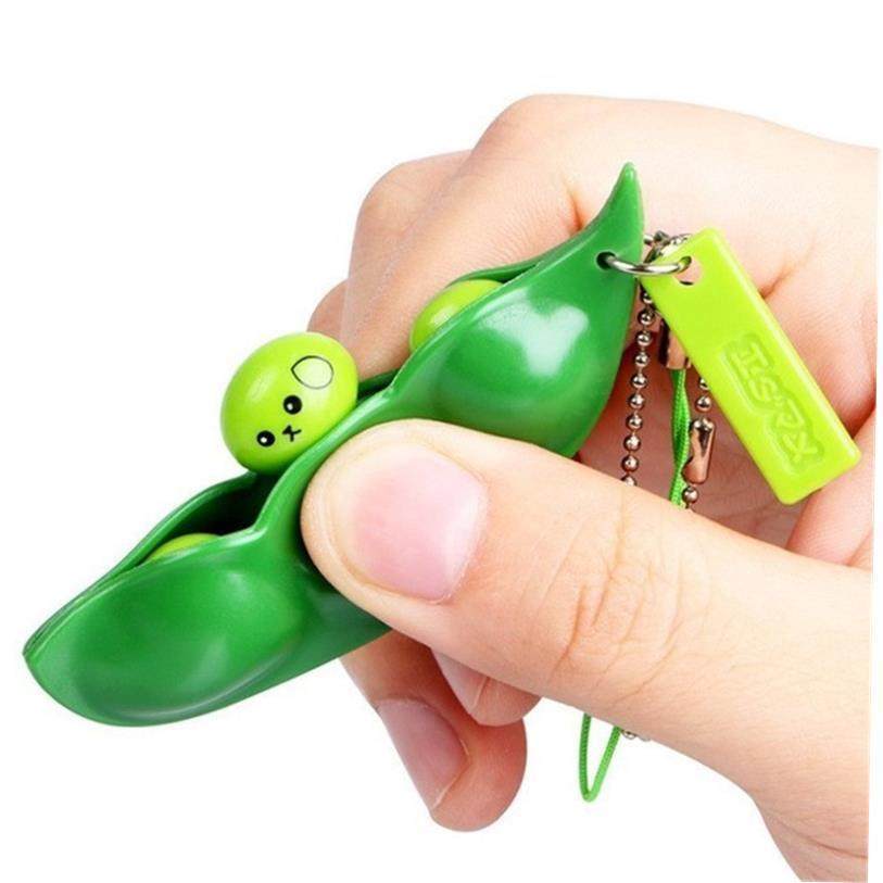 New Edamame Pea Key Chain - Relieve Stress Boredom Versatile Stress Reliever Toys Surprise For Kids Adults