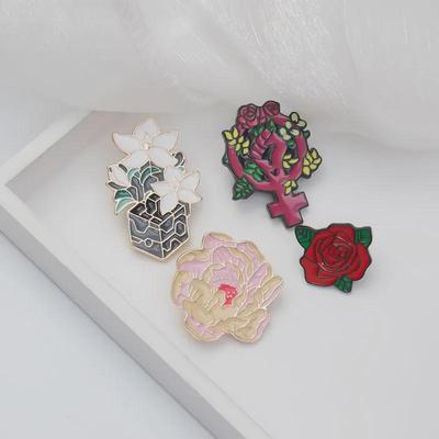 Trendige 2021 Legierungs-Blumenbrosche: Kreatives personalisiertes Öltropfen-Design