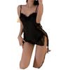 Sexy lingerie women's sexy uniform seduction lace straps home nightgown adult pajamas set silk slim