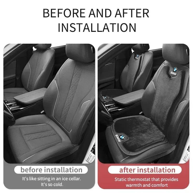 -Winter Car Seat Cushion Flannel Warm Car Seat Cover Protector Pad For BMW 3 5 Series X1 X3 X5 F10 F30 G01 G05 G32 G20 G30 G60