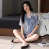 Premium Pajamas Women's Summer Ice Silk Short Sleeves Fat Mm Ice and Snow Silk Simulation Silk Suit New Chinese National Style