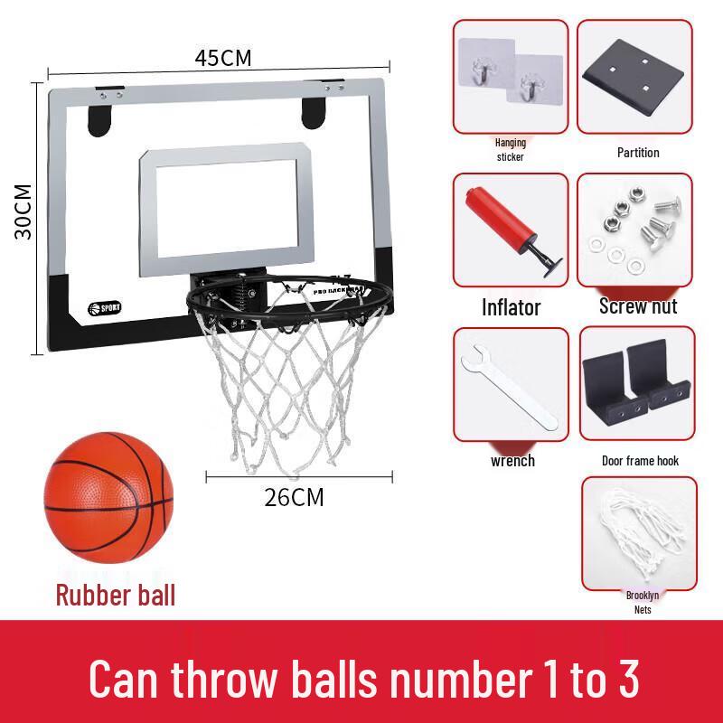 Indoor Wall-Mounted Mini Basketball Hoop Set