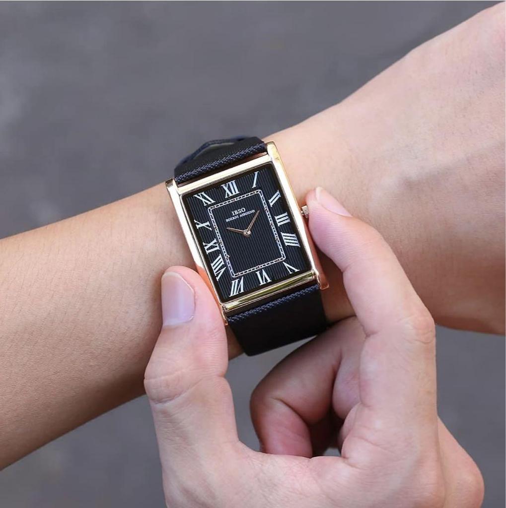[USED] IBSO Men's 7mm Ultra-Thin Rectangular Dial Watch