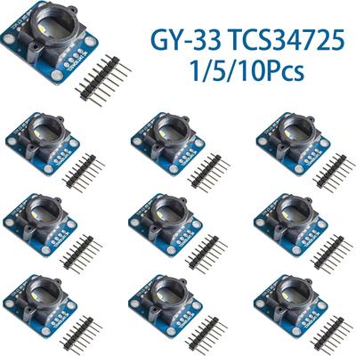 1/5/10Pcs GY-33 TCS34725 Color Recognition Sensor Module Color Detection Light Sensing Module Replacing TCS230 TCS3200Replacement Sensors2