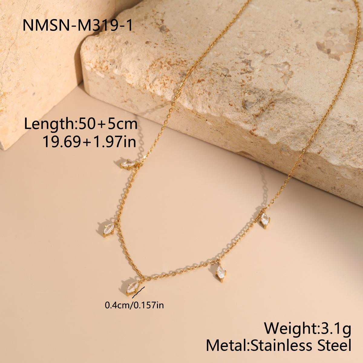 GEMCHIC Women s Stainless Steel Multi-Layer Colorful Gemstone Layered Necklace Fashion Statement Jewelry