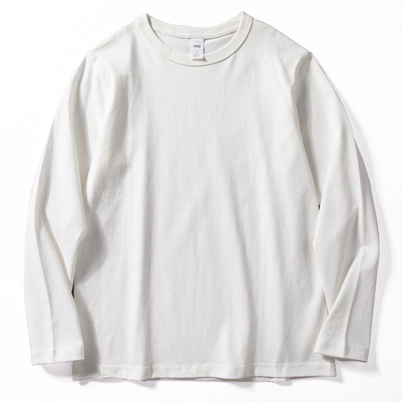 T-Shirt for Men, American Style 300g Heavyweight Pure Cotton Spring and Autumn Base Shirt, Simple and Versatile Round Neck Pullover Men's Top