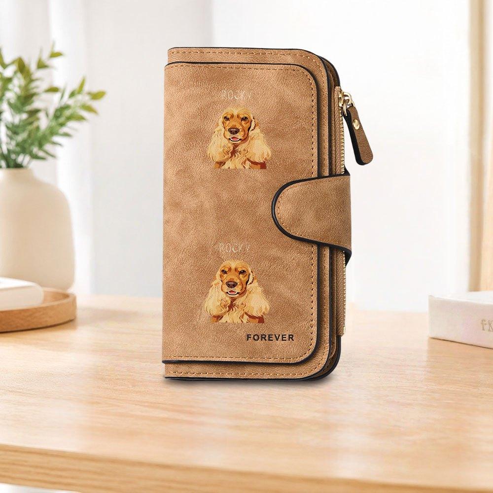 Cocker Spaniel ROCKY long zipper wallet large capacity card holder unisex clutch bag stylish zippered coin purse suitable for daily use perfect gift