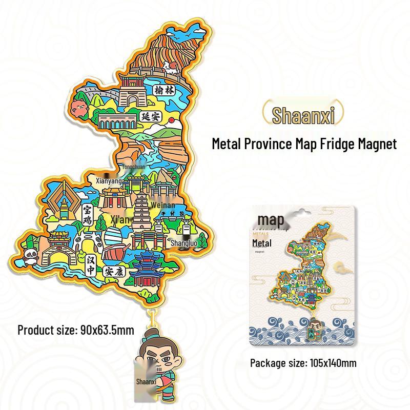 3D China Karte Anhänger Kühlschrankmagnet – Stadt Touristen Souvenir & Kulturelle Dekoration