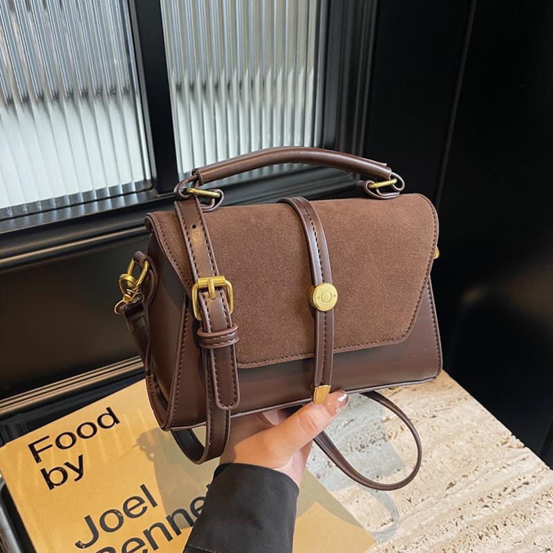 Frosted Texture Women's Handbag New Trend Retro Single Shoulder Bag High-End Small Square Crossbody Bag
