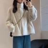 Autumn and winter new imitation velvet fur stand-up collar short top women's cotton fur coat thickened