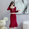 With a coat, retro Xiaoxiangfeng top, skirt design is chic, celebrity inner wear, waist and thin suit
